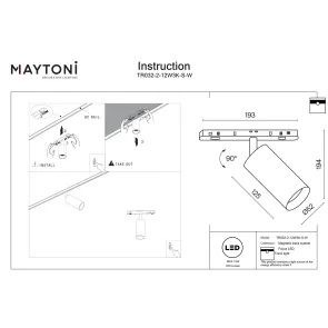 Magnetic track light TR032-2-12W3K-S-W