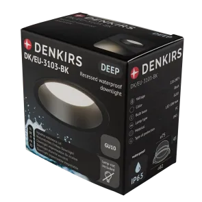 Recessed GU10 IP65 ceiling light black DK-EU-3103-BK
