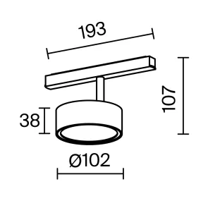 Magnetna tirna svetilka TR040-4-18W3K-DS-BBS
