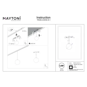 Pendant track luminaire TR039-2-5W3K-W-1