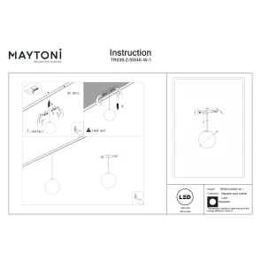 Pendant track luminaire TR039-2-5W4K-W-1