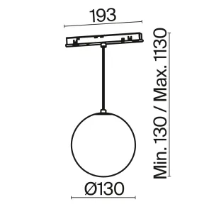 Pendant track luminaire TR039-4-5WTW-DD-B