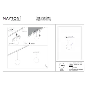 Pendant track luminaire TR039-4-5WTW-DD-B