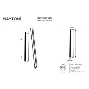 Magnetic track light TR084-1-12W3K-B