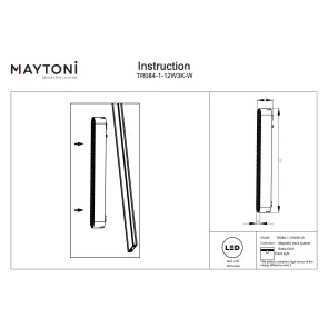Magnetic track light TR084-1-12W3K-W