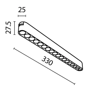 Magnetic track light TR082-1-18W3K-M-B