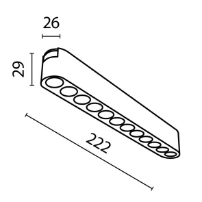 Magnetic track light TR082-1-12W4K-M-B