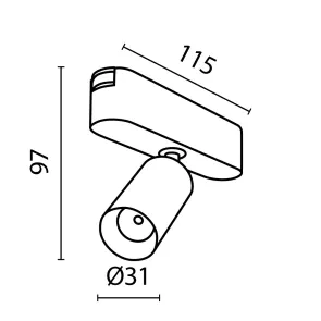 Magnetic track light TR103-1-5W4K-M-B