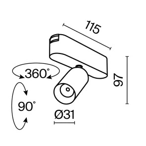 Magnetic track light TR103-1-5W4K-M-W