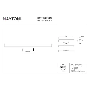 Magnetic track light TR012-2-20W3K-B