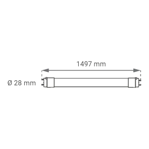 GREEN TECH LED tube Green Tech 150cm, 24W, 6000K, with starter - T8-G3-24W-CW