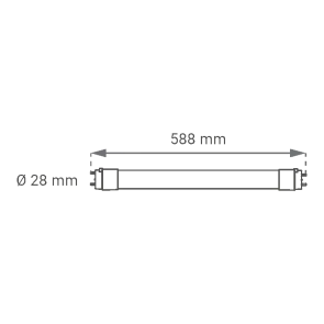 GREEN TECH LED Tube Green Tech 60cm, 10W, 6000K, with starter - T8-G3-10W-CW