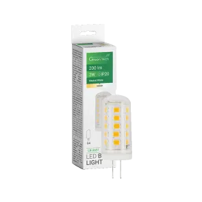GREEN TECH LED žarnica Green Tech 2W, 4000K, G4, Flux: 200 lm, IP20, San`an čip - LB-3651