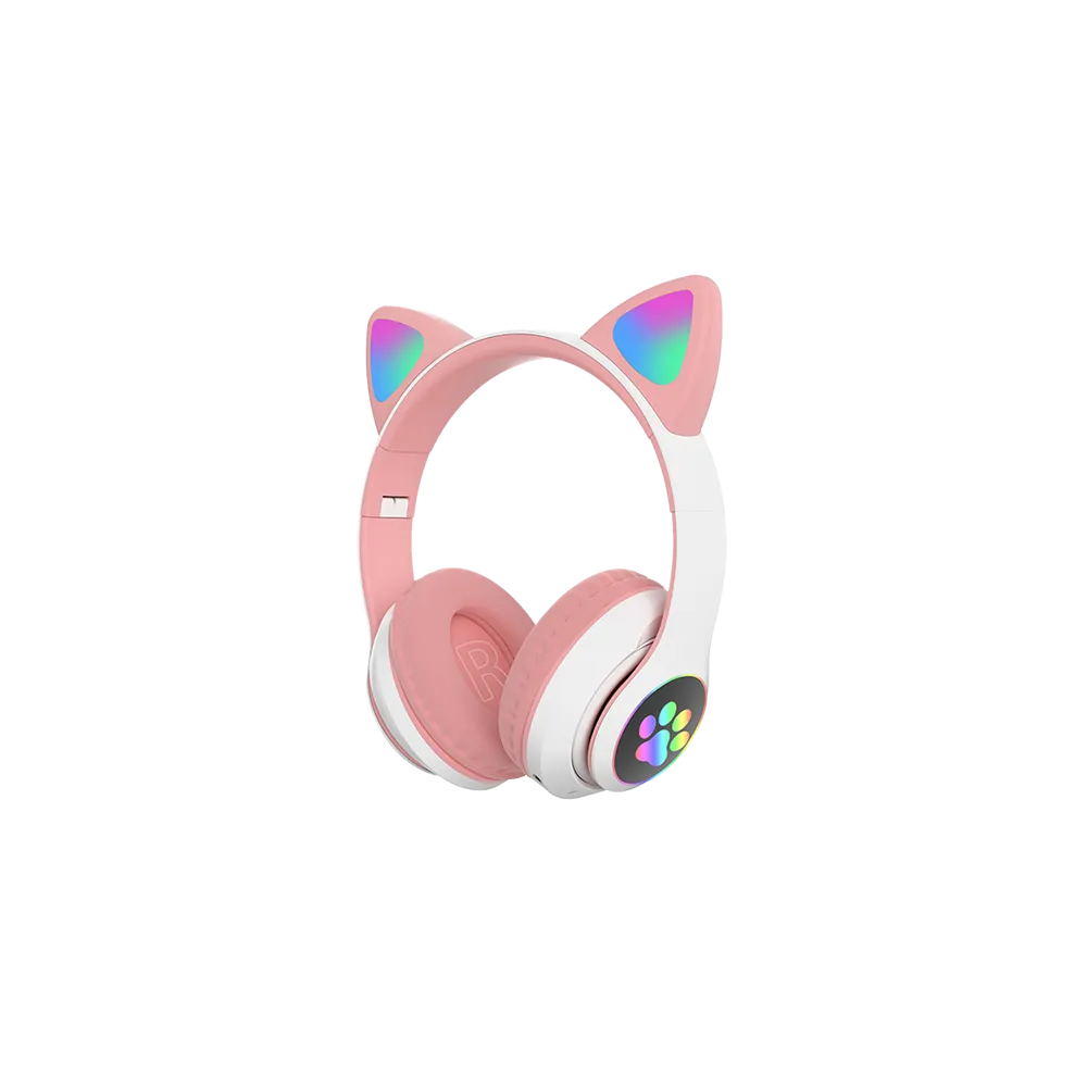 OEM Cat Ear Headphones STN-28 for Kids, wireless, pink + white - STN-28-PNWH