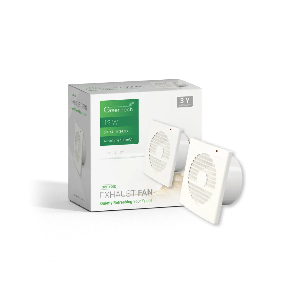 GREEN TECH Ispušni ventilator Green Tech GVF-100E z avtomatskim zapiranjem