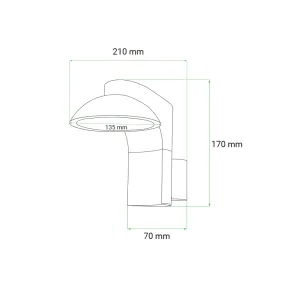 GREEN TECH LED wall lamp Green Tech EARTH W, 10W, 3000K, IP54 - KFB-350