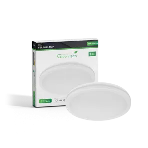 GREEN TECH LED stropna svetilka Green Tech 24W, 3CCT, 30 cm, IP65, bela - CWK-24W-WH