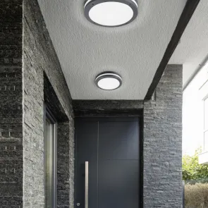 GREEN TECH LED ceiling light Green Tech 24W, 3CCT, 30 cm, IP65, black - CWK-24W-BK