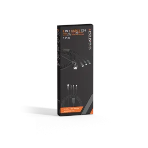 GIGATECH USB Type-C to Micro, Type-C and Lightning Cable Gigatech C55 6 in 1, 1.2m, black
