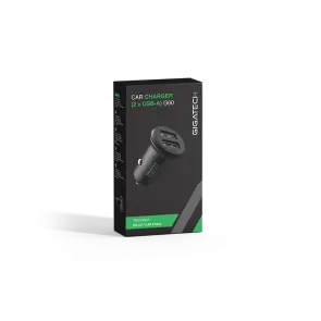GIGATECH Universal car charger for smartphone Gigatech G60, 2xUSB output, black