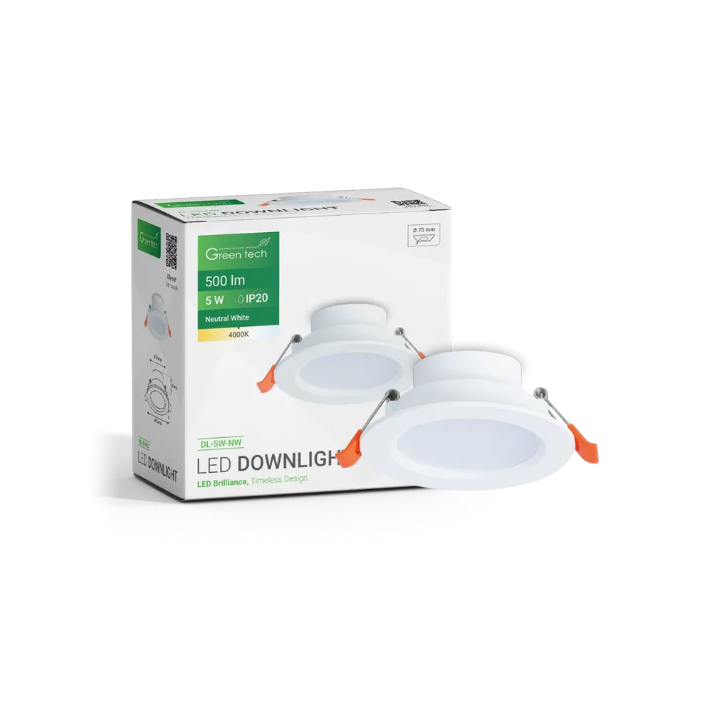 GREEN TECH LED svetilka Green Tech 5W, 4000K, bela barva - DL-5W-NW