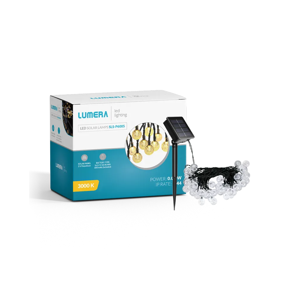 LUMERA LED solarne lampice Lumera Lighting 3000K, IP65, 9.5M, 50 luči - SLS-P6005