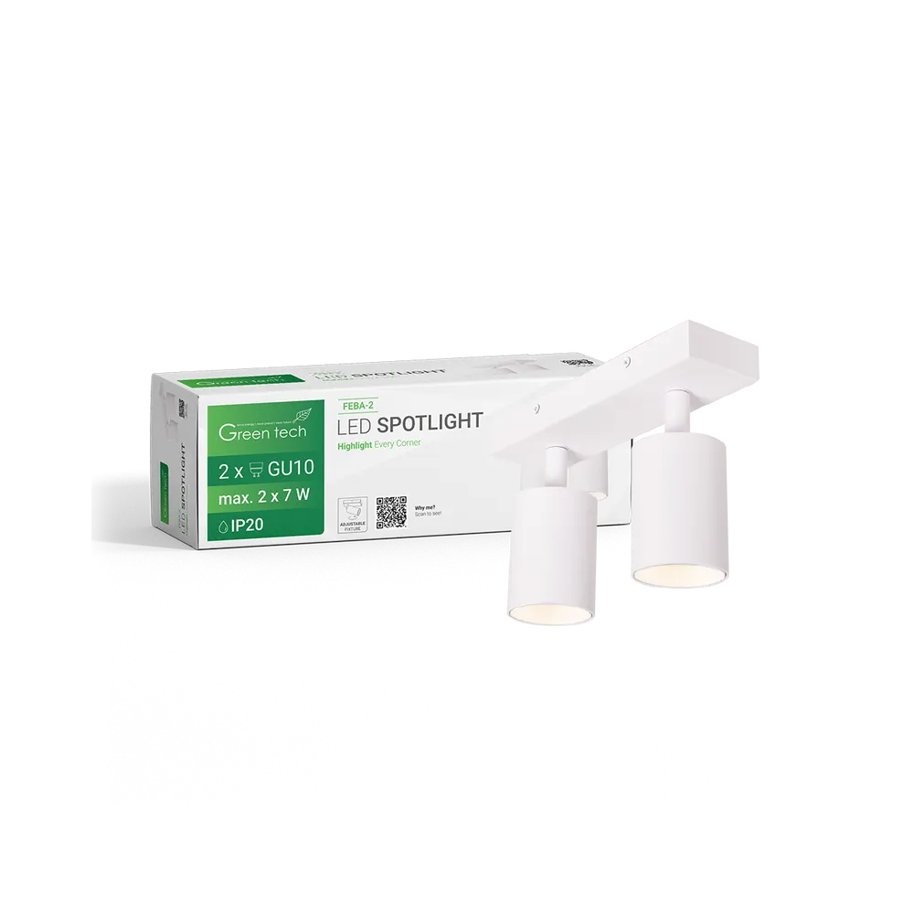 GREEN TECH LED reflektor Green Tech, GU10 X 2 kosi, bela barva - FEBA-2
