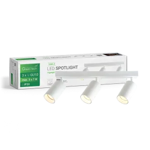 GREEN TECH LED spotlight Green Tech, GU10 X 3 pcs, white color - FEBA-3