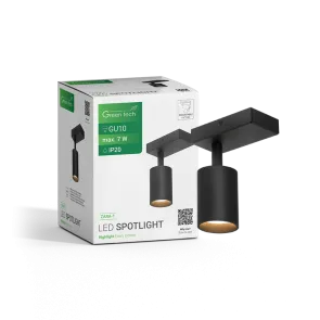 GREEN TECH LED spotlight Green Tech, GU10 X 1 pcs, black color - ZARA-1