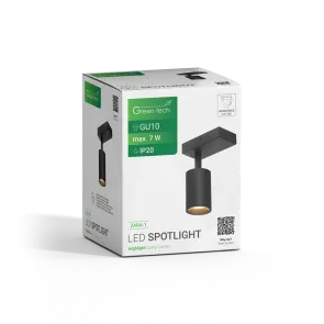 GREEN TECH LED reflektor Green Tech, GU10 X 1 kos, črna barva - ZARA-1