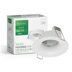 GREEN TECH Ohišje za LED žarnico Green Tech, GU10, IP65, bela barva, 85 mm - DWC-R1W