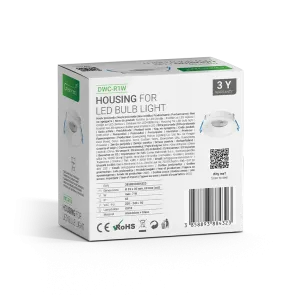 GREEN TECH Ohišje za LED žarnico Green Tech, GU10, IP65, bela barva, 85 mm - DWC-R1W