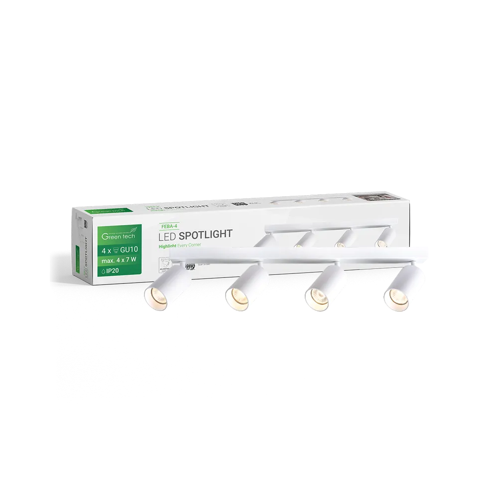 GREEN TECH LED reflektor Green Tech, GU10 X 4 kosi, bela barva - FEBA-4