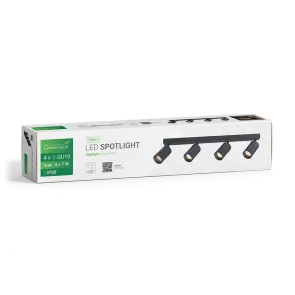 GREEN TECH LED reflektor Green Tech, GU10 X 4 kosi, črna barva - ZARA-4