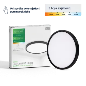 GREEN TECH LED stropna svetilka Green Tech 24W, 5 CCT 3000K-3500K-4000K-5000K-6500K, fi40 cm - CNX-24W-BK
