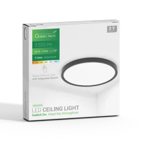 GREEN TECH LED stropna svetilka Green Tech 24W, 5 CCT 3000K-3500K-4000K-5000K-6500K, fi40 cm - CNX-24W-BK
