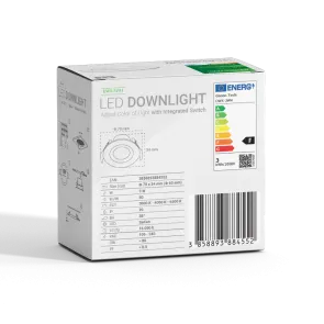 GREEN TECH LED downlight Green Tech 240 lm, 3W, 3CCT, 3000K-4000-6500K, white - DWX-3WH