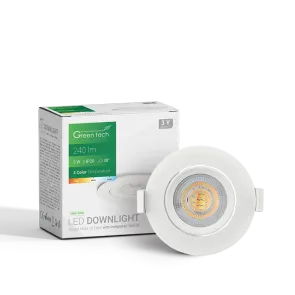 GREEN TECH LED downlight Green Tech 240 lm, 3W, 3CCT, 3000K-4000-6500K, white - DWX-3WH