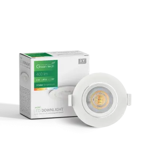 GREEN TECH LED svetilka Green Tech 400 lm, 5W, 3CCT, 3000K-4000-6500K, bela - DWX-5WH