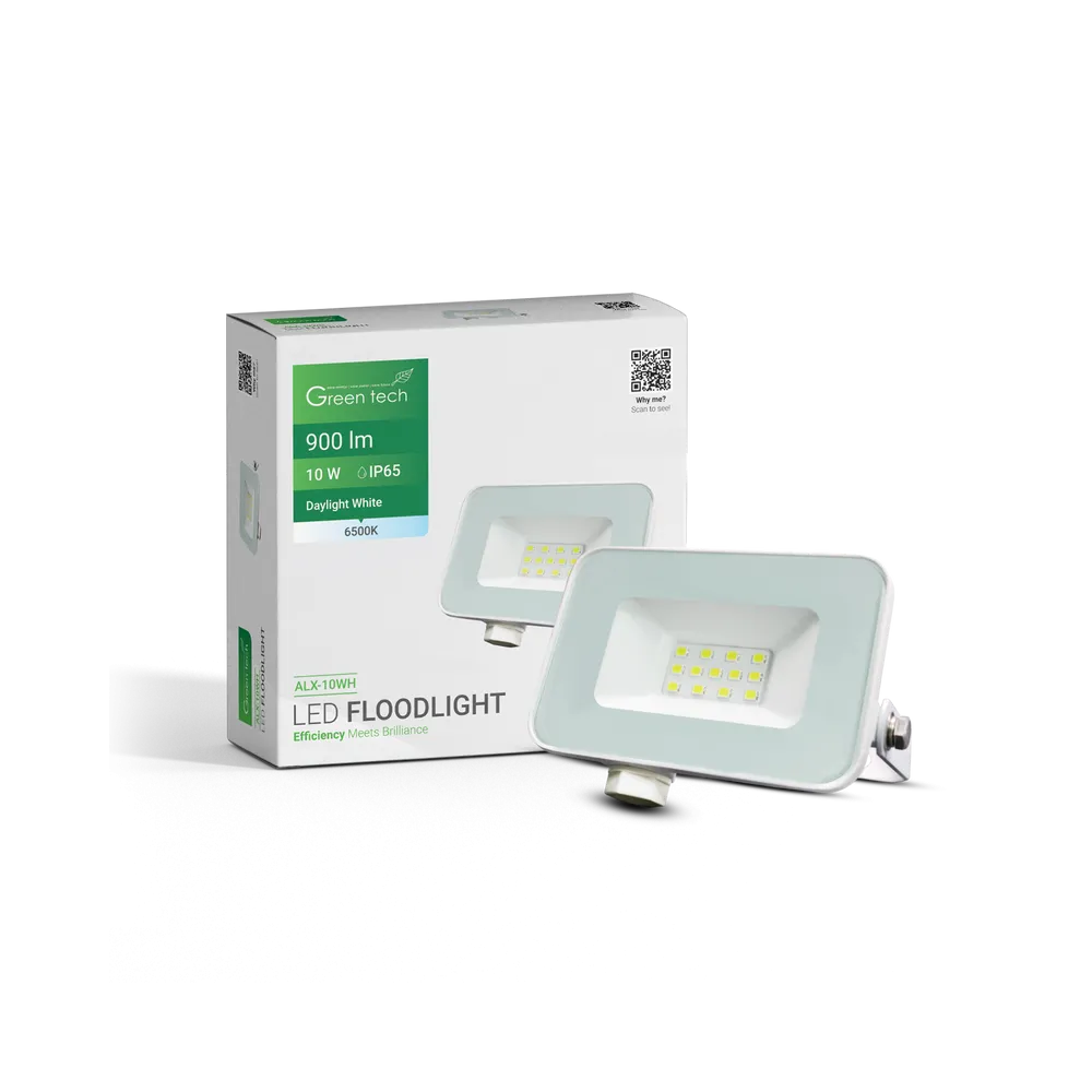 GREEN TECH LED reflektor Green Tech 900 lm, 10W, 6500K, IP65, bel - ALX-10WH