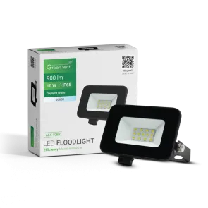 GREEN TECH LED spotlight Green Tech 900 lm, 10W, 6500K, IP65, black - ALX-10BK