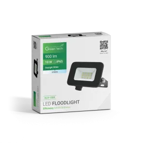 GREEN TECH LED reflektor Green Tech 900 lm, 10W, 6500K, IP65, črn - ALX-10BK