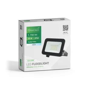 GREEN TECH LED spotlight Green Tech 1700 lm, 20W, 6500K, IP65, black - ALX-20BK
