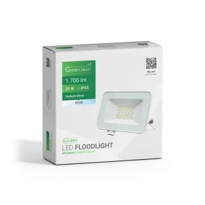 GREEN TECH LED reflektor Green Tech 1700 lm, 20W, 6500K, IP65, bel - ALX-20WH