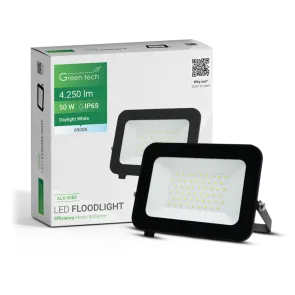 GREEN TECH LED spotlight Green Tech 4250 lm, 50W, 6500K, IP65, black - ALX-50BK