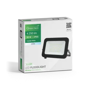 GREEN TECH LED spotlight Green Tech 4250 lm, 50W, 6500K, IP65, black - ALX-50BK