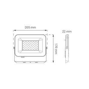 GREEN TECH LED spotlight Green Tech 4250 lm, 50W, 6500K, IP65, black - ALX-50BK
