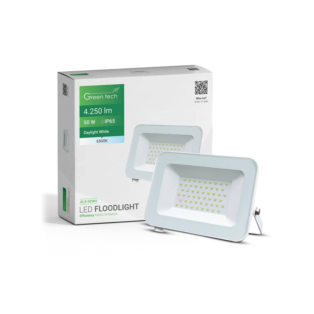 GREEN TECH LED spotlight Green Tech 4250 lm, 50W, 6500K, IP65, white - ALX-50WH