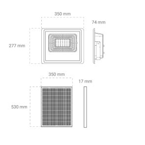 GREEN TECH LED solarni reflektor Green Tech 200W, 6500K, IP65 - SLF-200W-CW