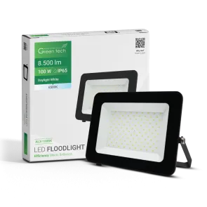 GREEN TECH LED spotlight Green Tech 8500 lm, 100W, 6500K, IP65, black - ALX-100BK